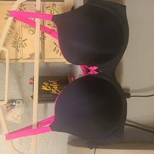 Black and hot pink bra
